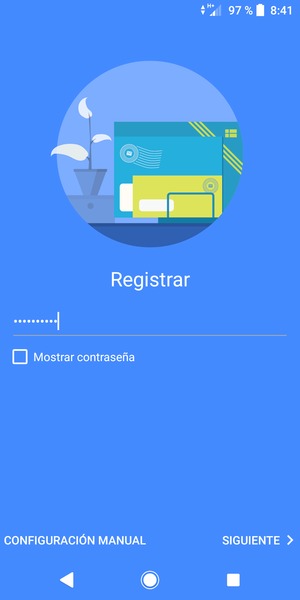 Introduzca su contraseña y seleccione CONFIGURACIÓN MANUAL