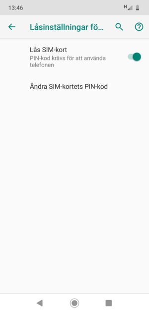 Välj Ändra SIM-kortets PIN-kod