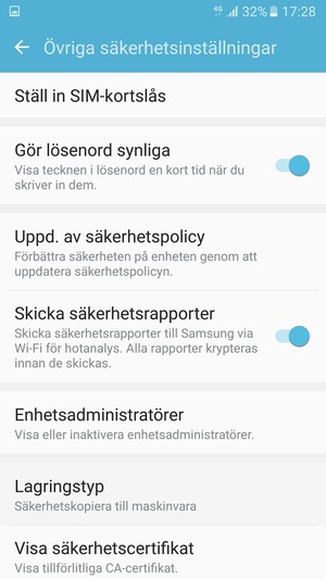 Välj Ställ in SIM-kortslås