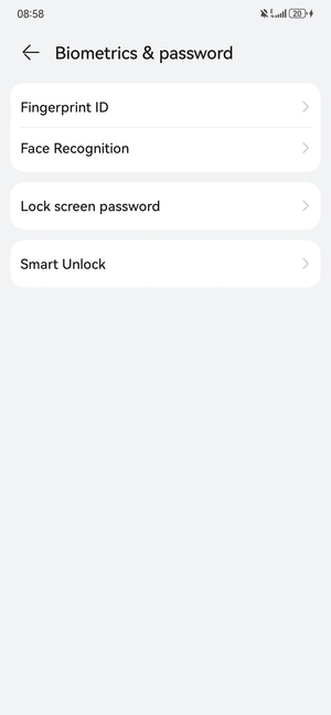 Select Lock screen password