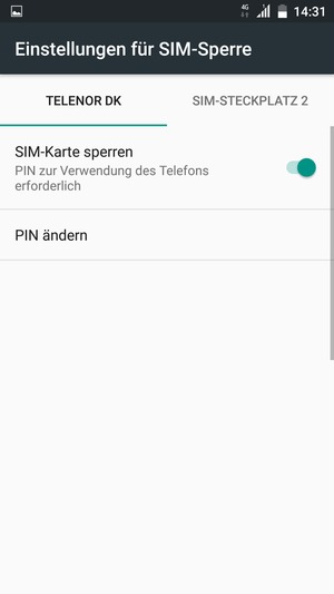 Wählen Sie Public und wählen Sie PIN ändern
