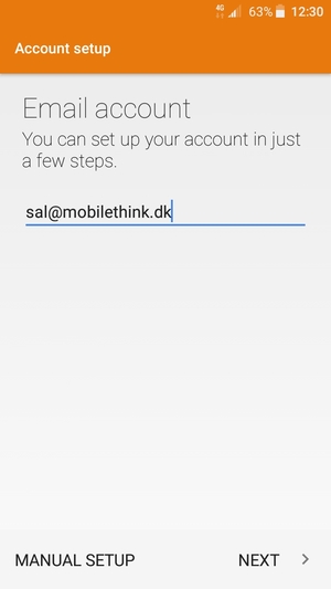 Enter your Email address and select NEXT