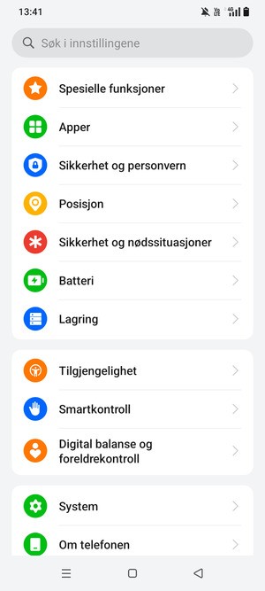 Bla til og velg Sikkerhet og personvern
