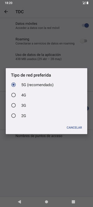 Seleccione la opción deseada