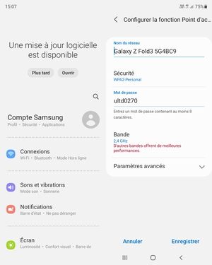 Saisissez un mot de passe d'au moins 8 caractères et sélectionnez Enregistrer