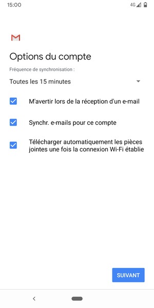 Sélectionnez SUIVANT