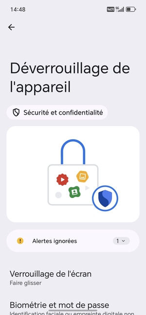 Sélectionnez Verrouillage de l'écran