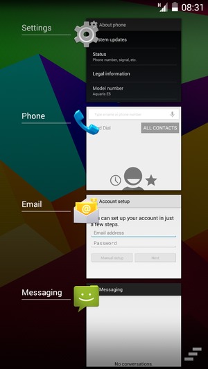 Swipe apps to the right to close them
