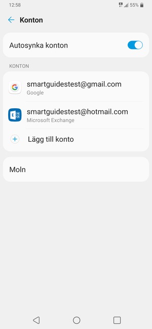 Tryck på ditt Google-konto