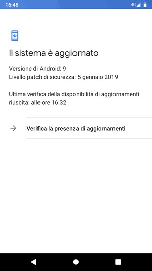 Se il tuo telefono è aggiornato, vedrai la seguente schermata