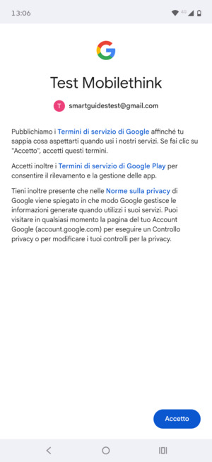 Seleziona Accetto