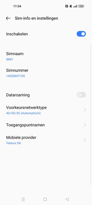 Selecteer Voorkeursnetwerktype