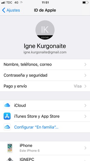 Seleccione iCloud