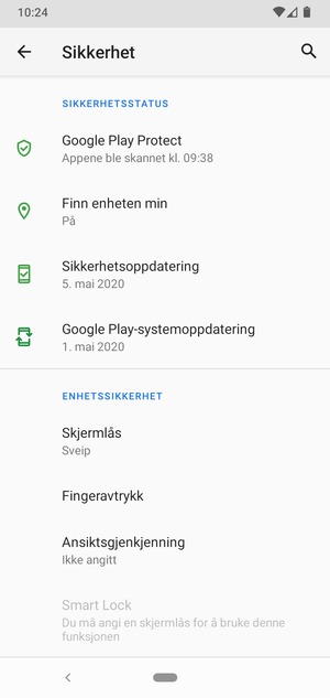 Velg Skjermlås