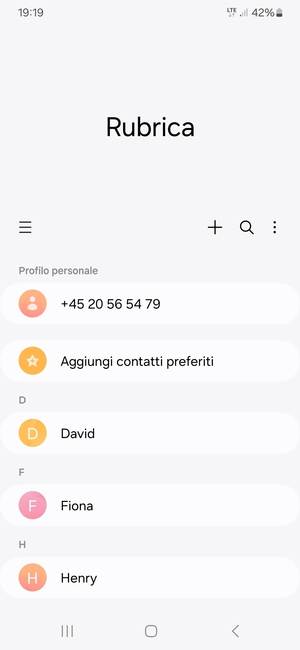 Seleziona il tasto Menu