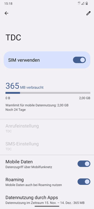 Schalten Sie Roaming an oder aus