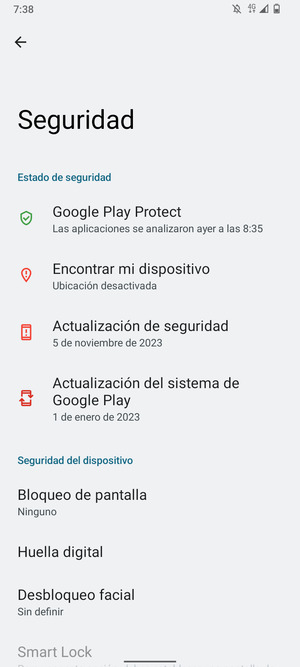 Seleccione Bloqueo de pantalla