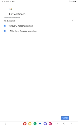 Wählen Sie WEITER