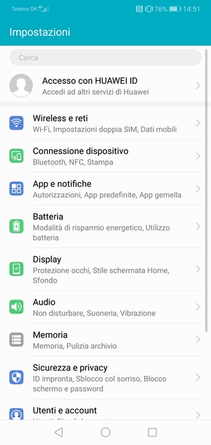 Seleziona Wireless e reti