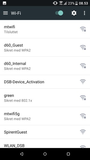 Du er nu tilsluttet Wi-Fi netværket