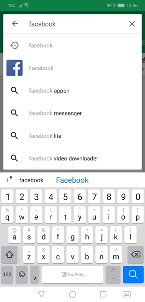 Ange app-namnet och välj Sök