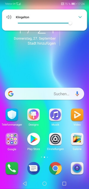 Gedrückt halten, um die Lautstärke auf das gewünschte Niveau zu reduzieren