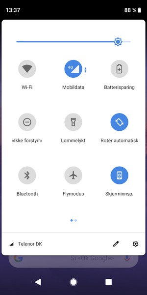 Juster lysstyrken til ønsket nivå