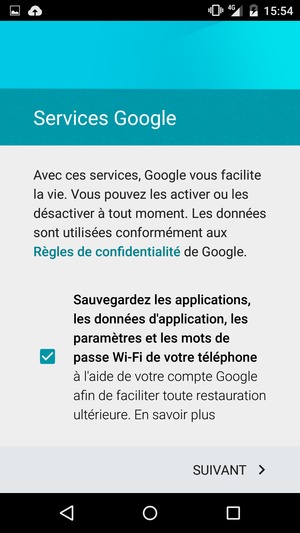 Sélectionnez SUIVANT