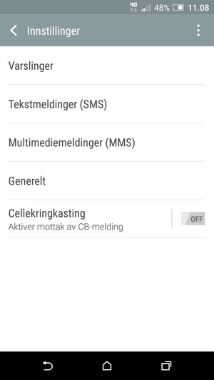 Velg Tekstmeldinger (SMS)