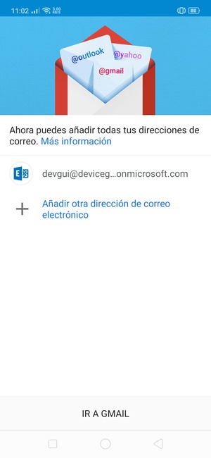Seleccione IR A GMAIL