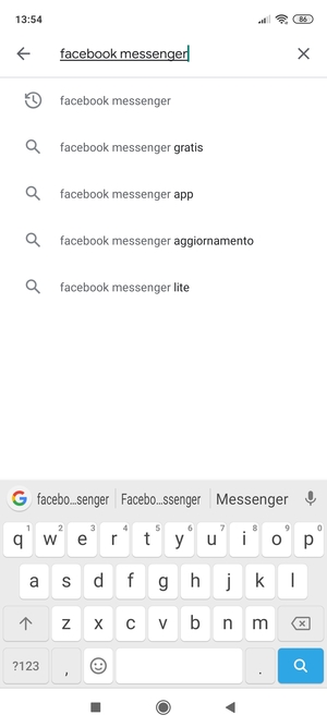Inserisci il nome dell'app e seleziona Ricerca
