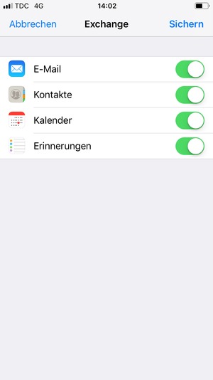 Wählen Sie Sichern