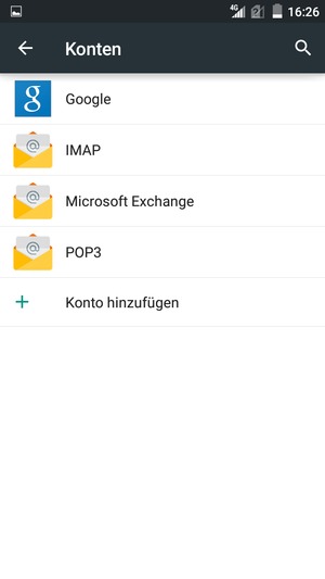 Wählen Sie Google