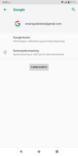 Velg Kontosynkronisering