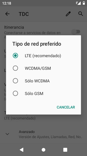 Seleccione la opción deseada