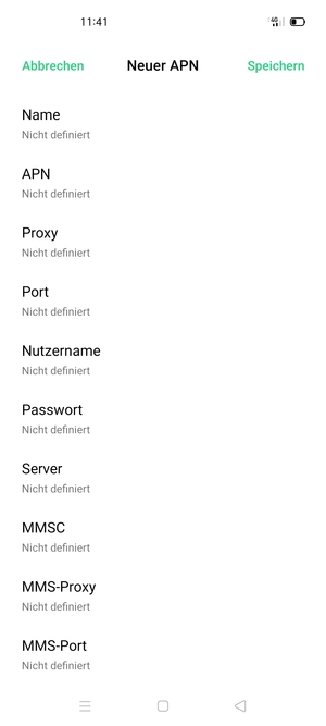 Geben Sie MMS-Informationen ein