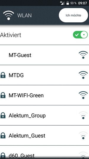 Wählen Sie das Wireless-Netzwerk, zu dem Sie eine Verbindung herstellen möchten