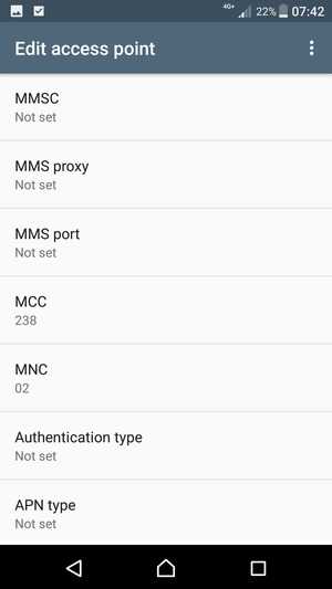Scroll down and enter MMS information