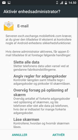 Vælg AKTIVER