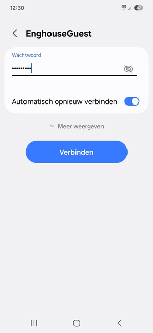 Voer het WiFi-wachtwoord in en selecteer Verbinden