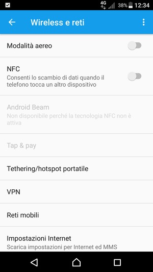 Seleziona Reti mobili