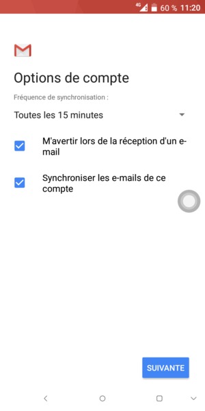 Sélectionnez SUIVANTE