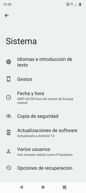 Seleccione Actualizaciones de software