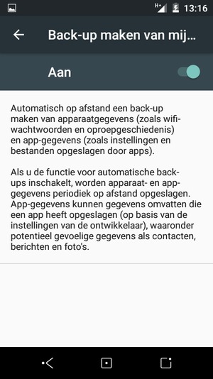 Selecteer de Terug-knop