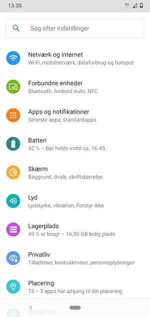 Vælg Netværk og internet