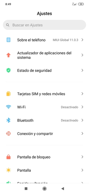 Seleccione Sobre el teléfono