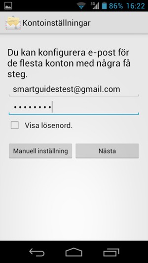 Ange din e-postadress och lösenord och välj Nästa