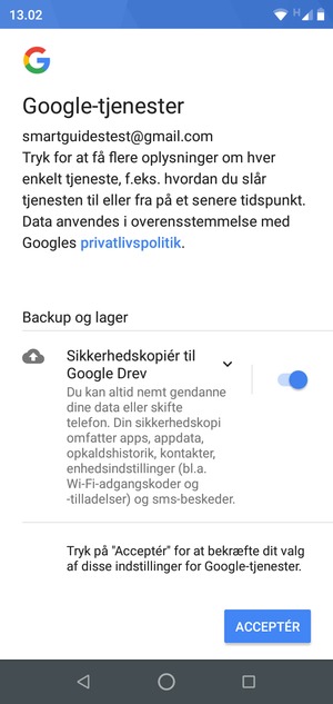 Vælg ACCEPTÉR