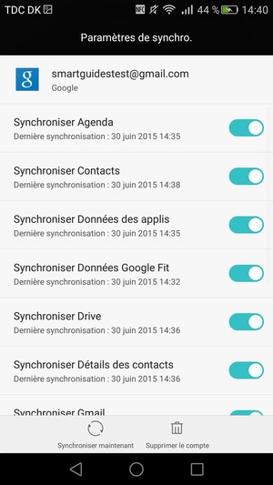 Sélectionnez Synchroniser maintenant
