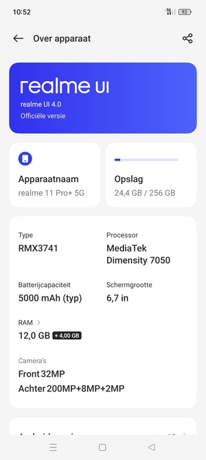 Selecteer realme UI